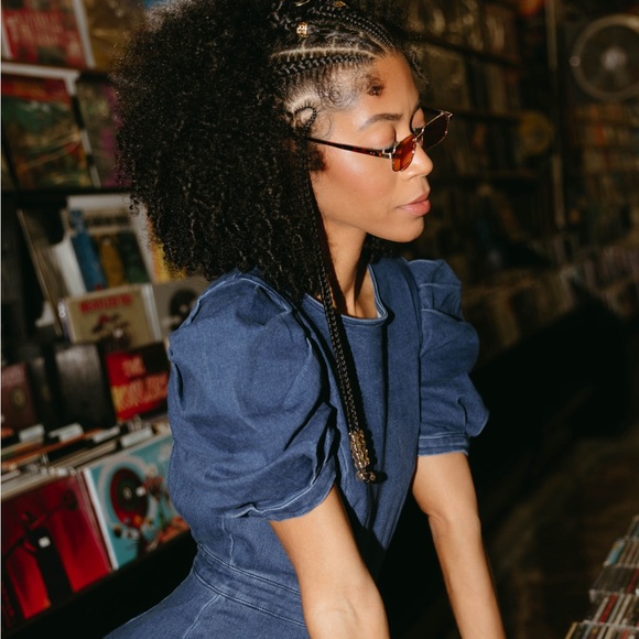 One piece Denim jumpsuit with open back - Picture 7 of 14